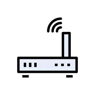 Modem flat color icon Stock Illustration