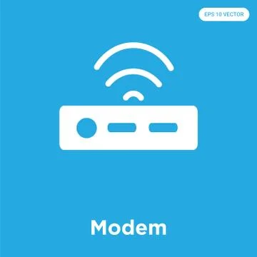 Modem icon isolated on blue background Illustrazione stock gratuita