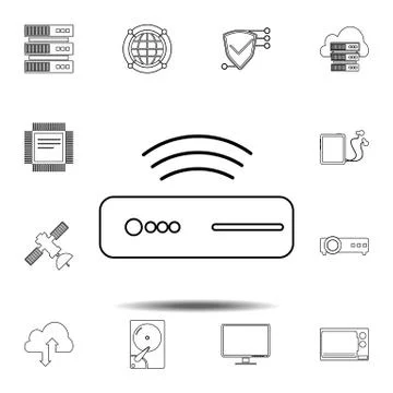 Modem icon. Simple thin line, outline vector element of Technology icons set  Stock Illustration