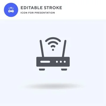 Modem icon vector, filled flat sign, solid pictogram isolated on white, logo Illustrazione stock