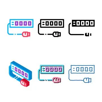 Modem internet device diversity color icon vector 스톡 일러스트