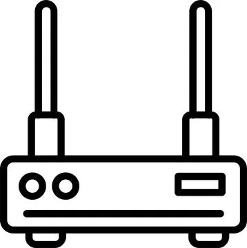 Modem Line Icon Design Stock Illustration