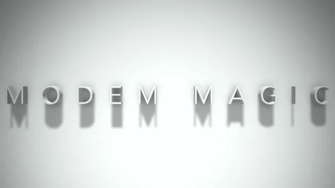 Modem magic 3D title animation with shadows on a white background Stock Footage 297273457
