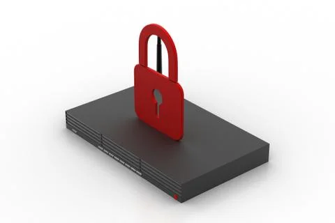 Modem with padlock sign Free Stock Illustration