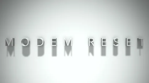 Modem reset 3D title animation with shadows on a white background Stock Footage 297216282