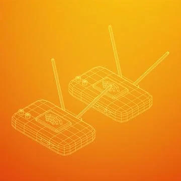 Modem Router with the antenna high speed wireless wifi internet Illustrazione stock
