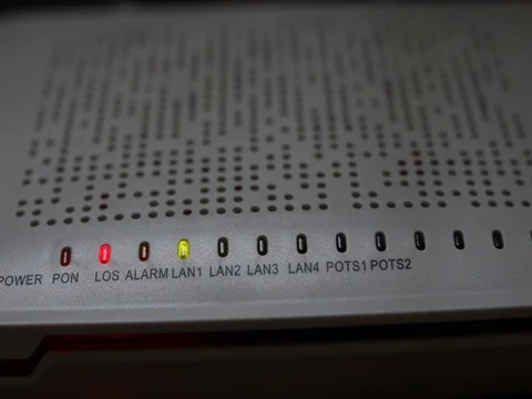 Modem router equipment internet connection lost from server Stock Footage 82336908