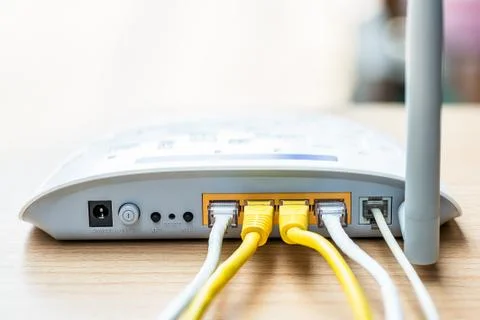Modem router network hub Stock Photos