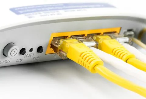 Modem router network hub Stock Photos