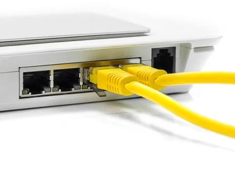 Modem router network hub Stock Photos