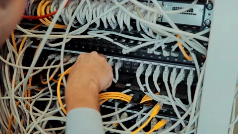 Modem Telecommunications Switch Cloud Server.Internet Network Router 스톡 동영상 151515628