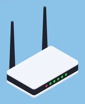 Modem Wifi Connection Router, Isolated Icon Vector Illustrazione stock