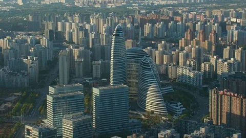 Moden building in Beijing 스톡 동영상 97420469