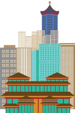 Moden buildings cityscape Illustrazione stock
