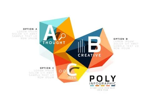 Moden low poly infographics template Illustrazione stock
