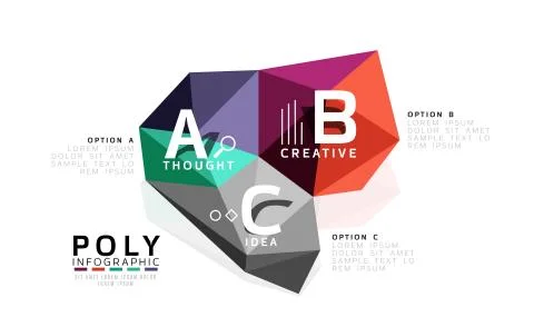 Moden low poly infographics template Illustrazione stock