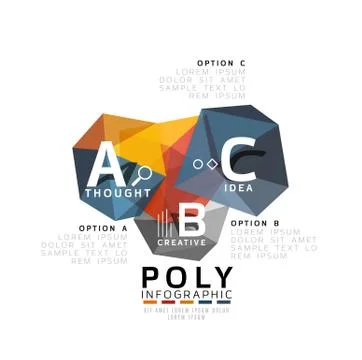 Moden low poly infographics template Illustrazione stock
