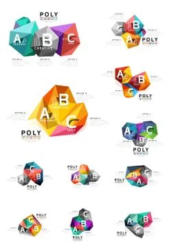 Moden low poly infographics template Illustrazione stock
