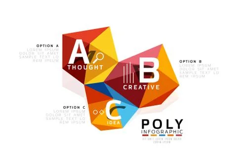 Moden low poly infographics template Illustrazione stock