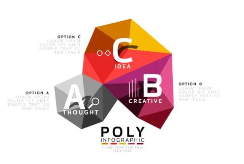 Moden low poly infographics template Illustrazione stock