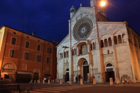 Modena cathedral  at night Stock Photos