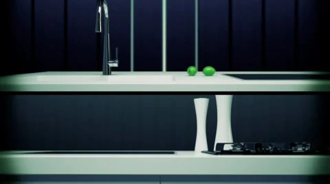 Moder black Kitchen Stock Footage 8168696