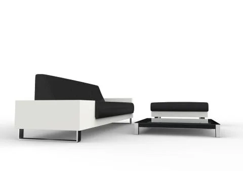 Moder Sofa And Coffee Table Stock Illustration