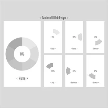 Moder UI flat design vector イラスト素材