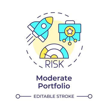 Moderate portfolio multi color concept icon Stock Illustration