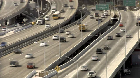 Moderate traffic on highway Stock Footage 34512401