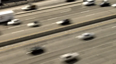 Moderate traffic on highway ghosting effect Stock Footage 34513175