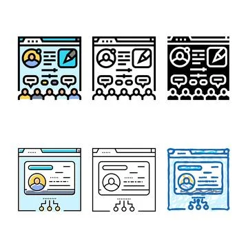 Moderator control concepts virtual conference color icon vector 스톡 일러스트