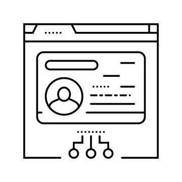 Moderator control virtual conference line icon vector illustration Stock Illustration