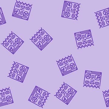Moderator control virtual conference line seamless pattern Stock Illustration