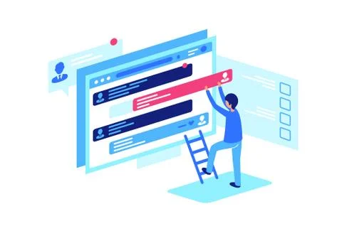 Moderator s work, correction of forum posts. Stock Illustration