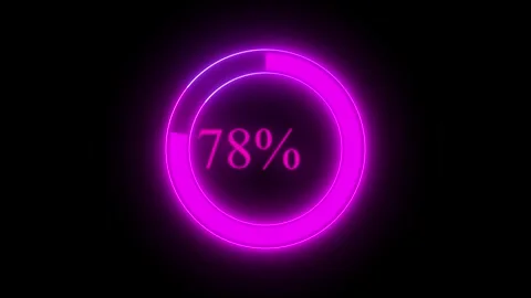 Modern 0 to 100 percent count-up animation on dark background perfect for s.. Stock Footage 313421854
