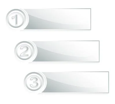 Modern 1 2 3 silver banner Stock Illustration