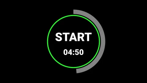 Modern 10 second green circular digital timer counting up on black backgrou.. Stock Footage 341409818