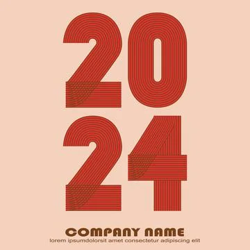 Modern 2024 background vector illustration. Minimal abstract graphic design.. Stock Illustration
