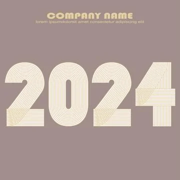 Modern 2024 background vector illustration. Minimal abstract graphic design.. Stock Illustration