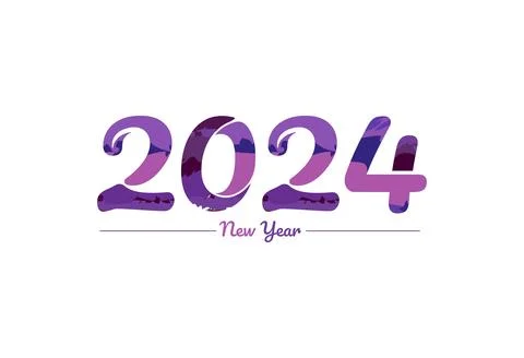 Modern 2024 new year typography design, new year 2024 logo Stock Illustration