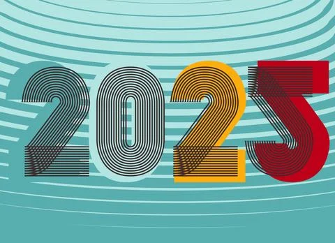 Modern 2025 abstract background vector illustration. Trendy graphic design .. Stock Illustration