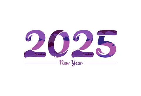 Modern 2025 new year typography design, new year 2025 logo Stock Illustration