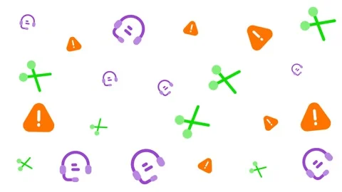 Modern 2025 Technology Icons Pattern with Headsets and Warning Signs Stock Footage 344909251