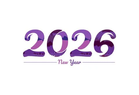 Modern 2026 new year typography design, new year 2026 logo Stock Illustration