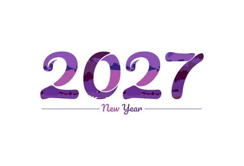 Modern 2027 new year typography design, new year 2027 logo Stock Illustration