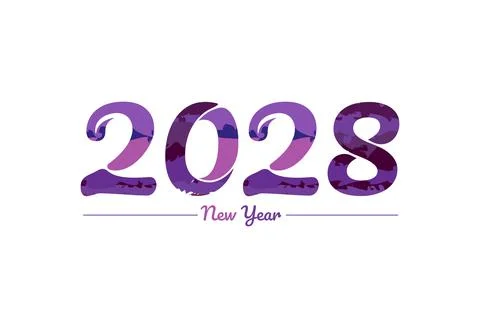 Modern 2028 new year typography design, new year 2028 logo Stock Illustration