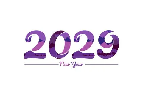 Modern 2029 new year typography design, new year 2029 logo Stock Illustration