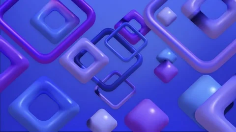 Modern 3D abstract motion geometric  background shapes such as squares and Stock Footage 329602349
