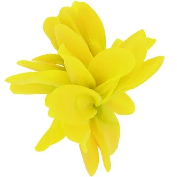 Modern 3D abstract yellow botanical blossom with layered organic petals on a  Stock Illustration